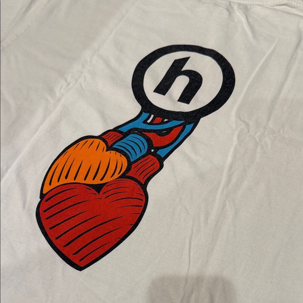 Hidden x N.E.R.D. Beating Heart White Men's T-Shirt - Picture 6 of 7